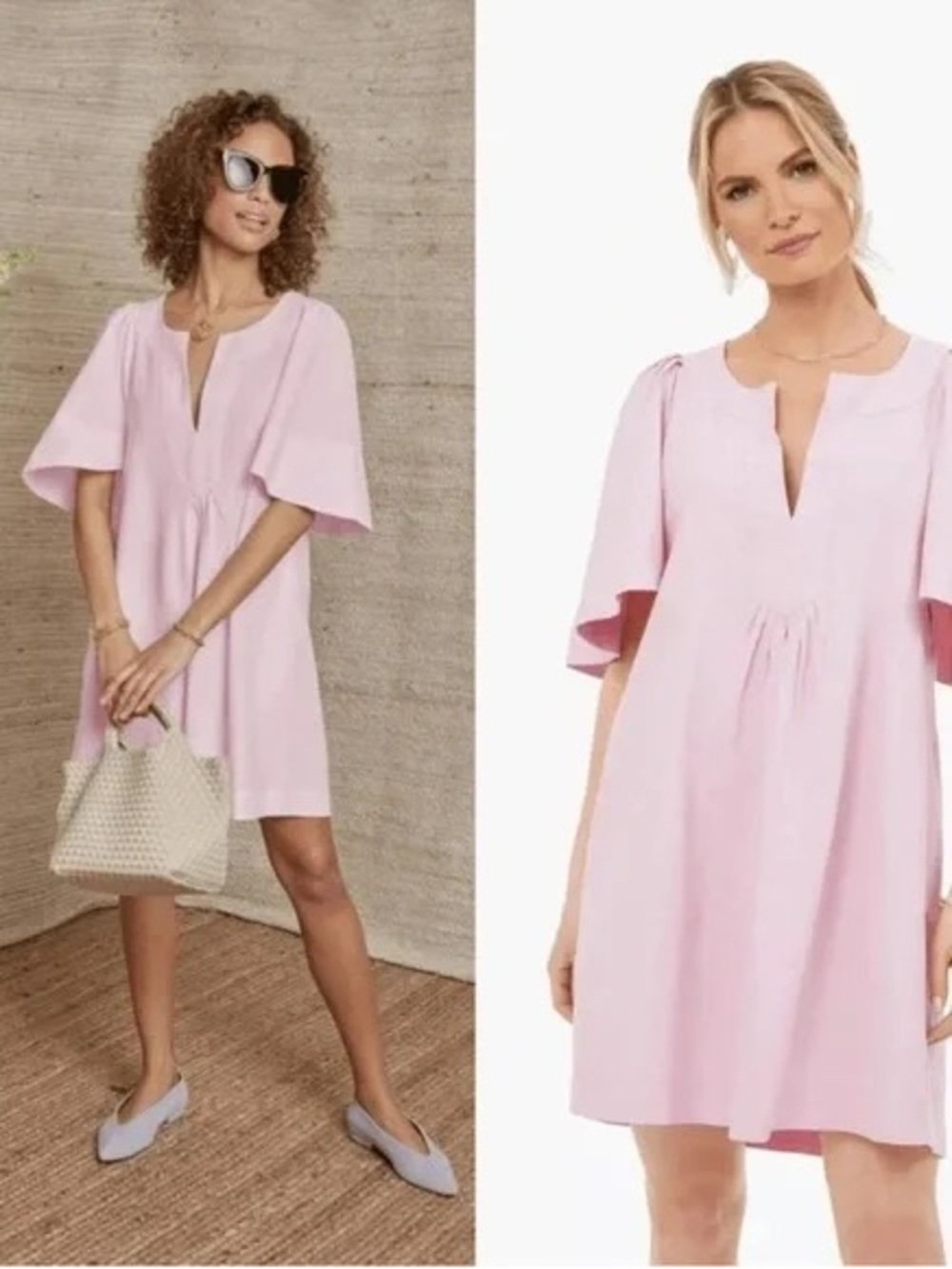 Tuckernuck Pomander Place Pink Flutter Sleeve Dress